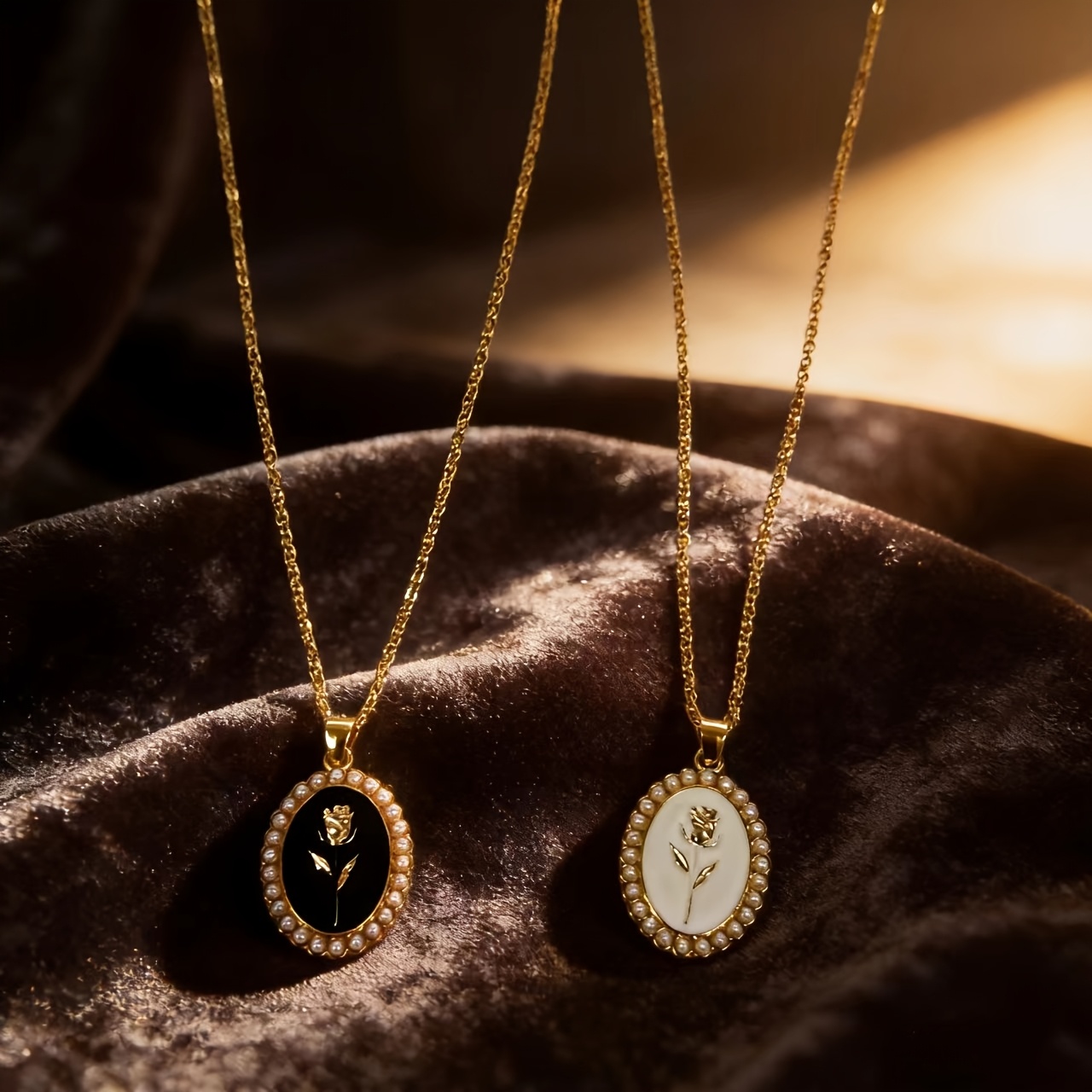 Women's Pearl Rose Drop Necklace